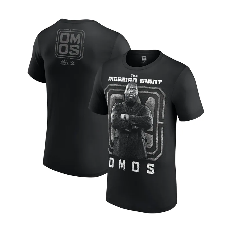 Camiseta negra Omos AAA The Nigerian Giant para hombre