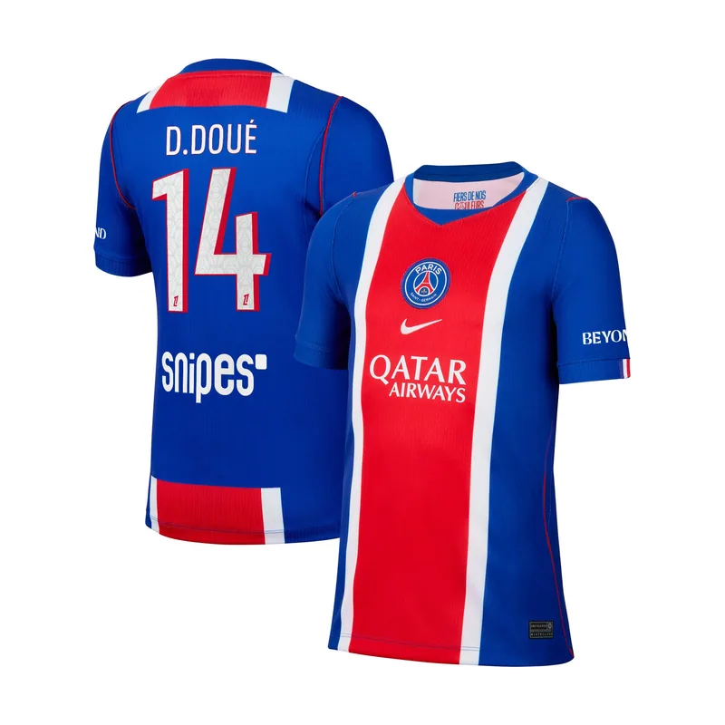 Camiseta Stadium de la 1ª equipación del PSG 2026-27 - Niños dorsal D.Doué 14