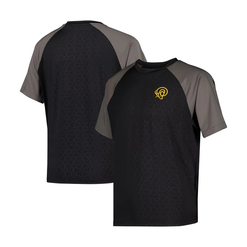 Camiseta raglán con relieve «Motion» del Derby County infantil - Negro/Gris