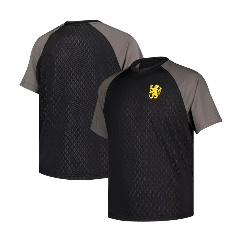Camiseta raglán con relieve Chelsea Motion infantil - Negro/Gris