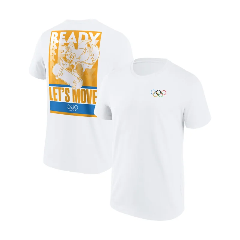 Camiseta gráfica de skate IOC x Sonic Let's Move - Blanca