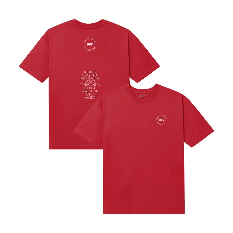 Camiseta roja de disciplinas de la UFC para hombre