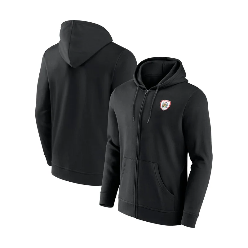 Sudadera con capucha y cremallera completa con el logotipo de Barnsley para hombre - Negra