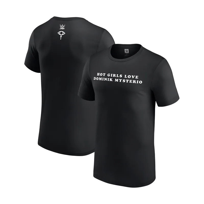 Camiseta negra para hombre de Liv Morgan con la frase "Las chicas atractivas aman a Dominik Mysterio"