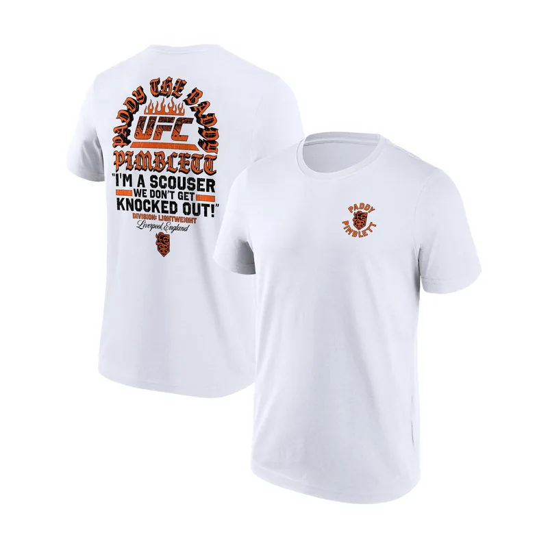 Camiseta UFC Paddy Pimblett "Soy de Scouser" para hombre - Blanca