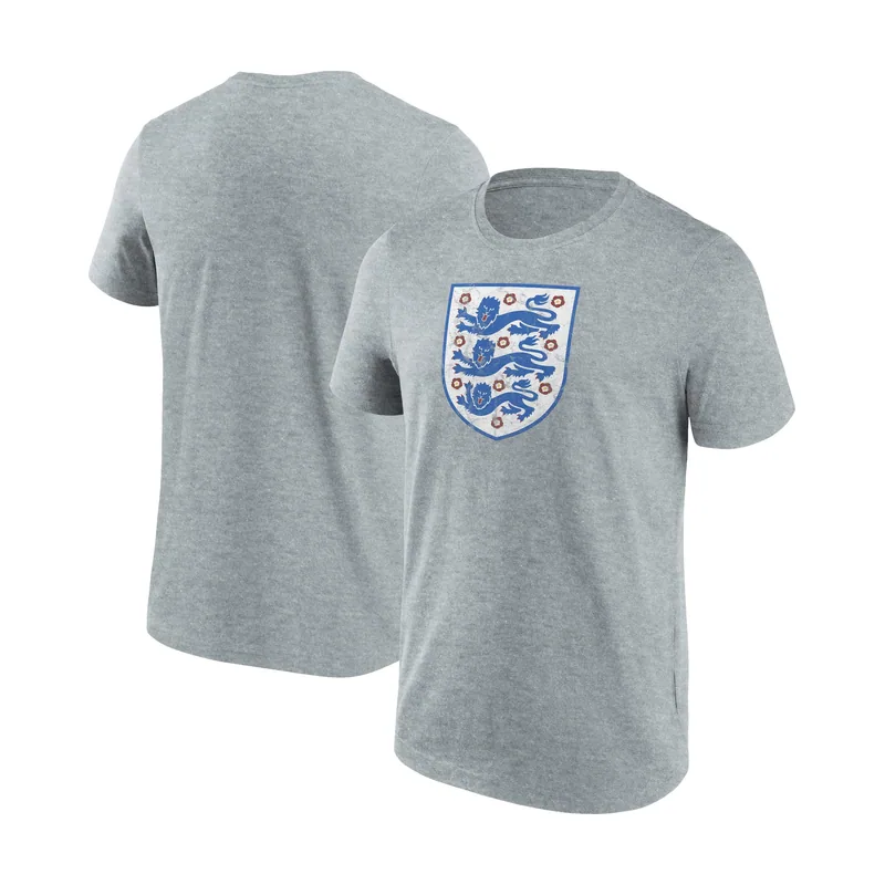 Camiseta gráfica con escudo Retro desgastado de Inglaterra para hombre - Gris