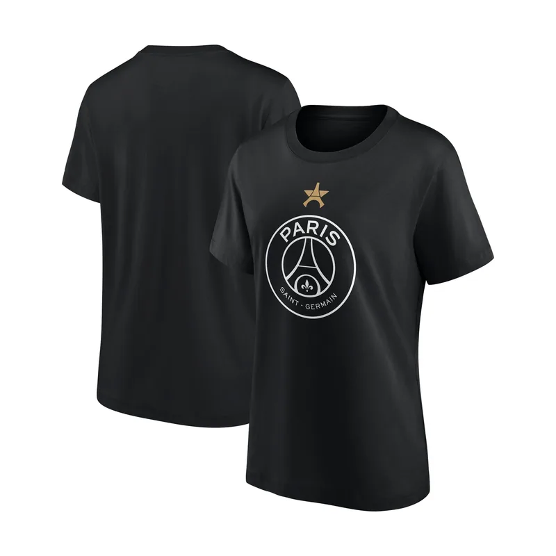 Camiseta gráfica Campeones de Europa Eiffel Star del PSG para mujer - Negro