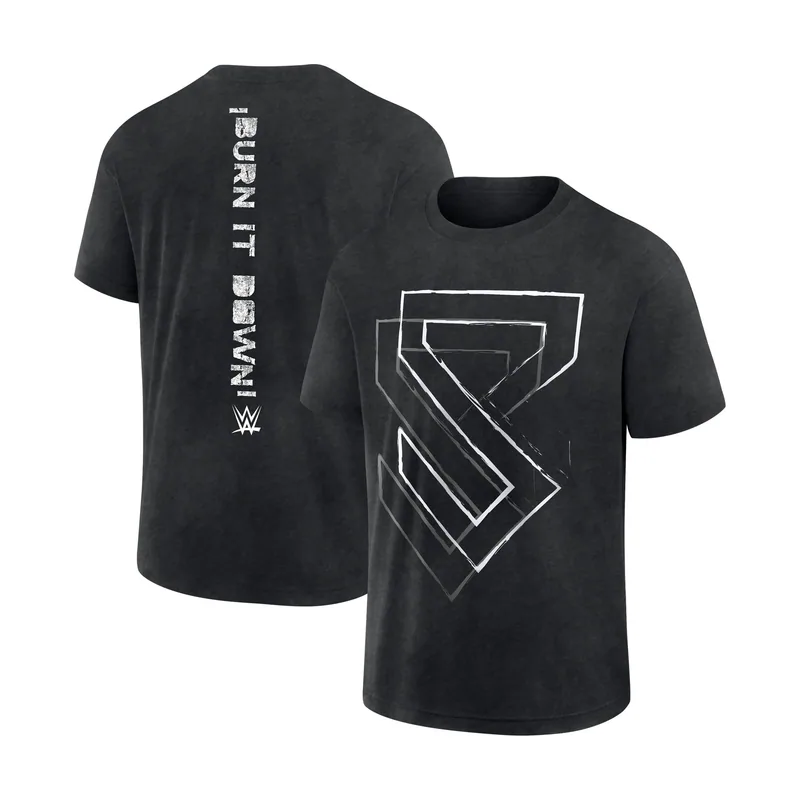 Camiseta negra de hombre Seth Rollins Vertical Burn It Down