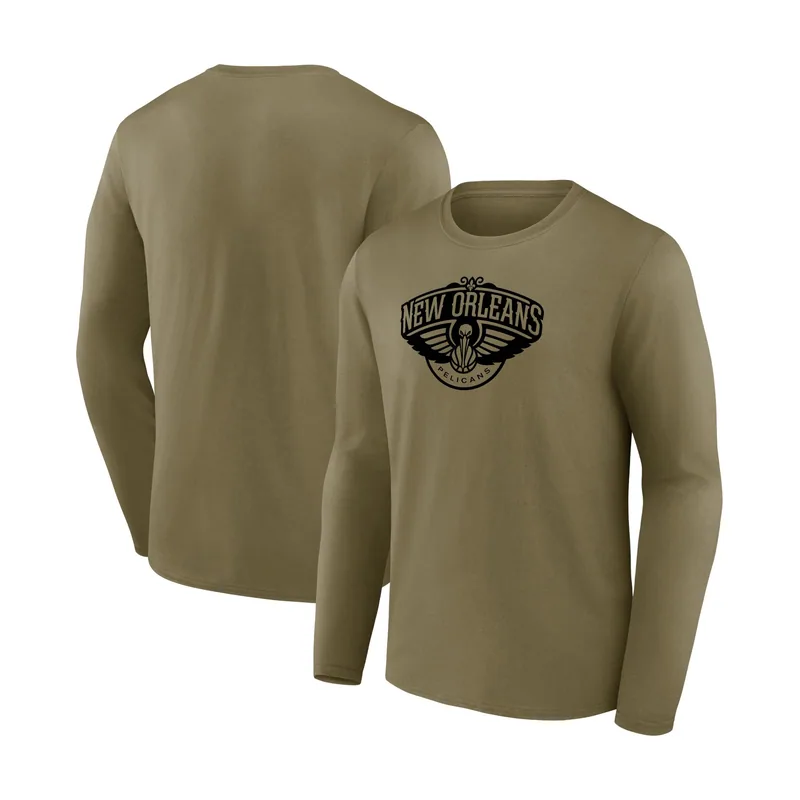 Camiseta de manga larga con gráfico monocromático y logo de Fanatics Branded de los New Orleans Pelicans para hombre