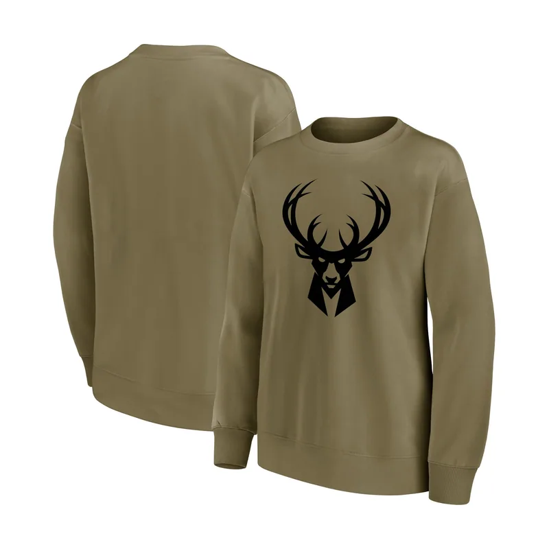 Sudadera extragrande con gráfico monocromático y logo de Milwaukee Bucks Branded para mujer