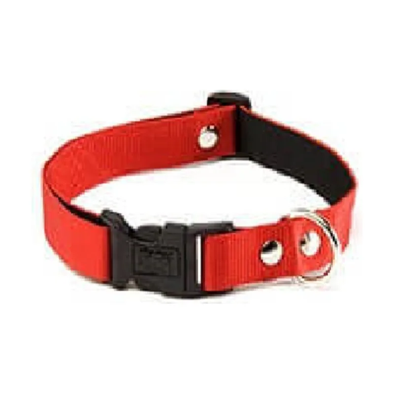 Ego Collar de Nylon Negro y Rojo 25-40cm x 25mm