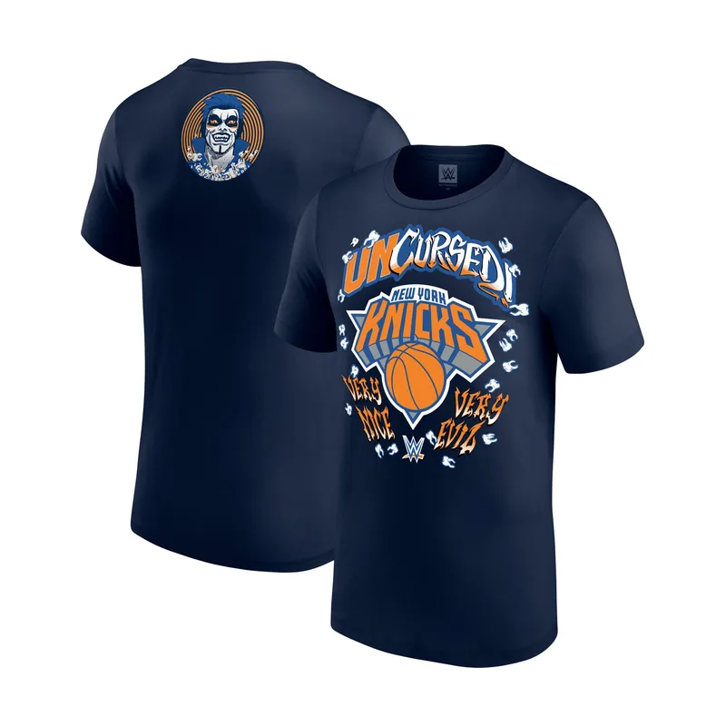 Camiseta azul marino para hombre Danhausen x New York Knicks Uncursed
