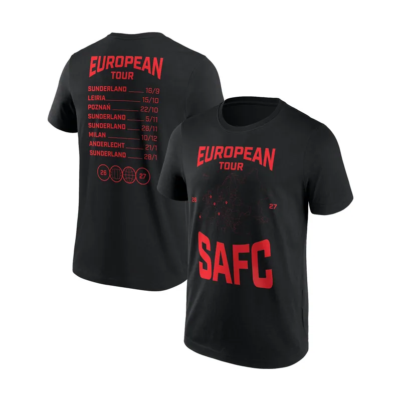 Camiseta de la gira europea del Sunderland para hombre - Negra
