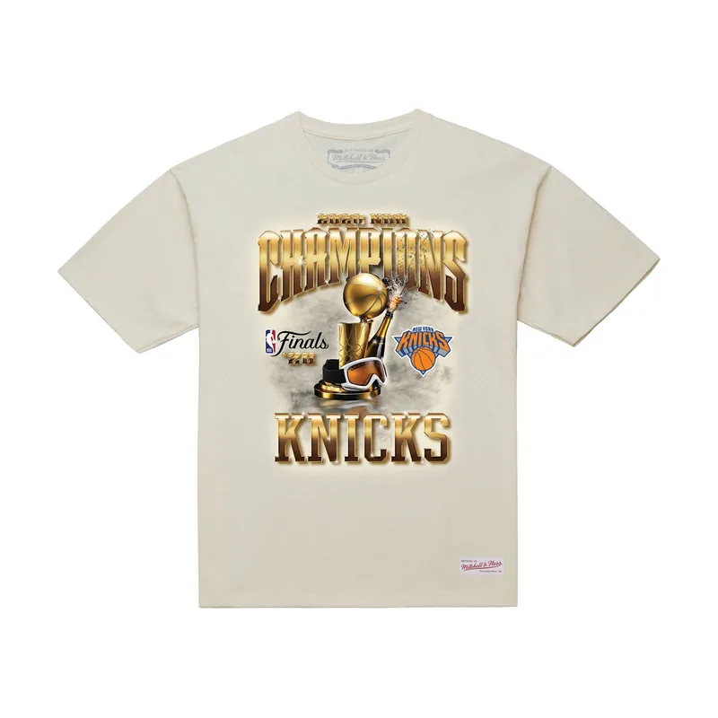 Camiseta color crema para hombre de los New York Knicks, campeones de las Finales de la NBA 2026