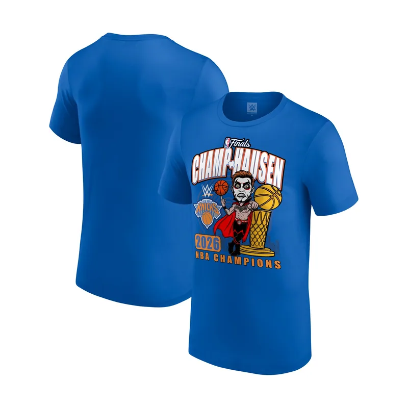 Camiseta azul para hombre Danhausen x New York Knicks Campeones de las Finales de la NBA 2026