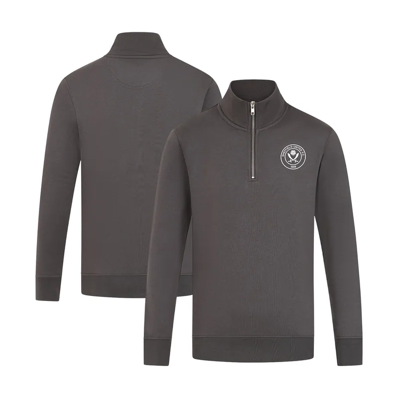 Sudadera con cremallera de 1/4 del Sheffield United Crest Club para hombre - Antracita