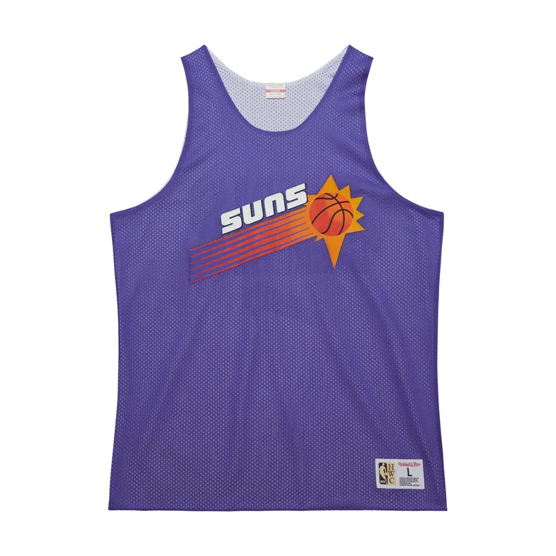 Camiseta de entrenamiento sin mangas de malla con logo vintage de los Phoenix Suns para hombre