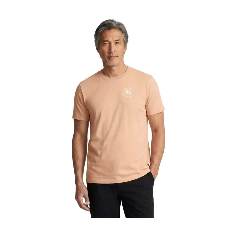 Camiseta gráfica AIG Open para mujer "Never Stop Playing" - Coral