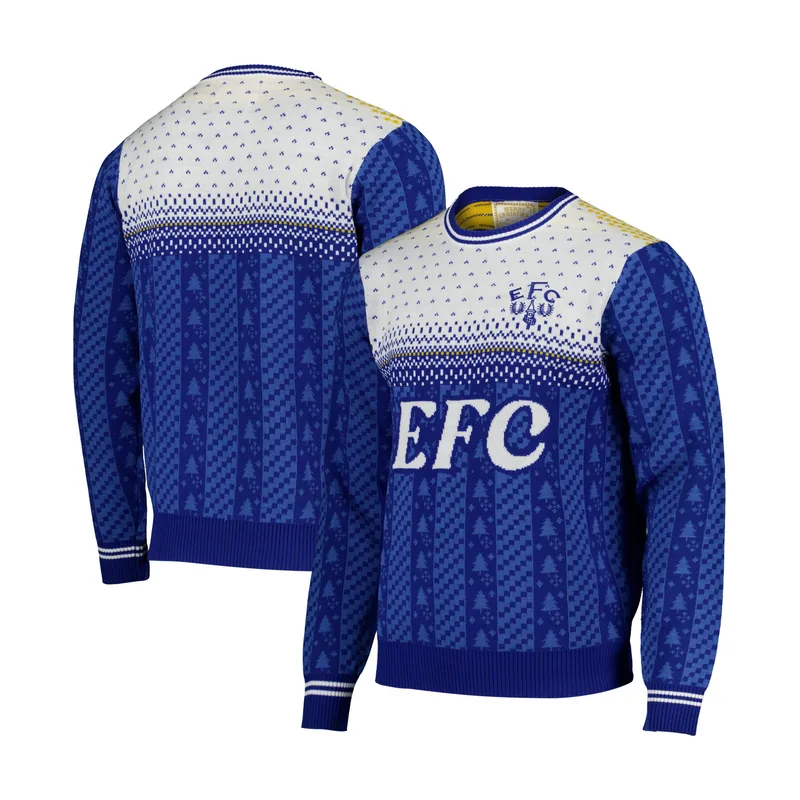 Jersey navideño retro del Everton unisex - Azul marino