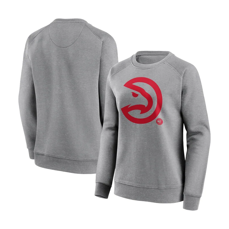 Sudadera Atlanta Hawks Branded Iconic Mono Logo Graphic Crew para mujer - Gris deportivo