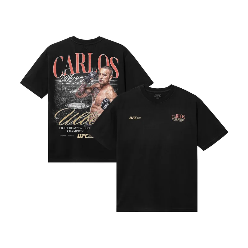 Camiseta negra para hombre de Carlos Ulberg, campeón de peso semipesado de UFC 327 #AndNew