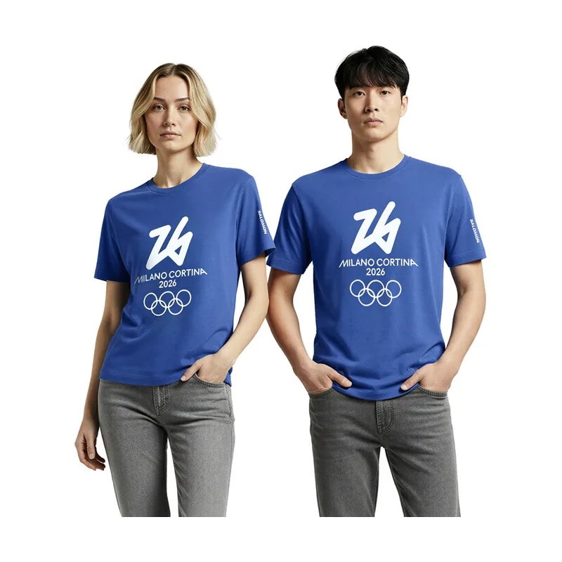 Camiseta con el logotipo de Salomon para los Juegos Olímpicos de Milán Cortina 2026 unisex - Azul