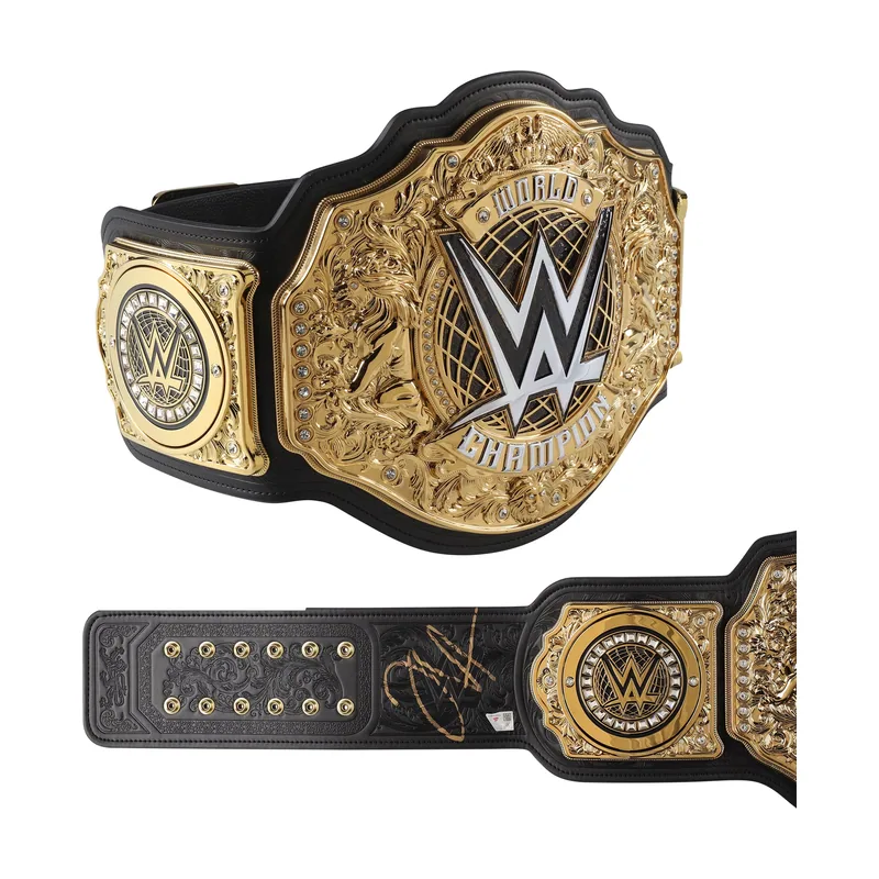 Réplica del cinturón del Campeonato Mundial de Peso Pesado de la WWE autografiado por Jey Uso