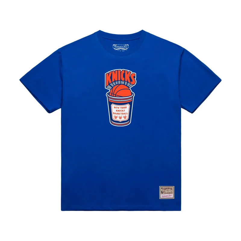 Camiseta azul de hombre con estampado de taza de café de los New York Knicks