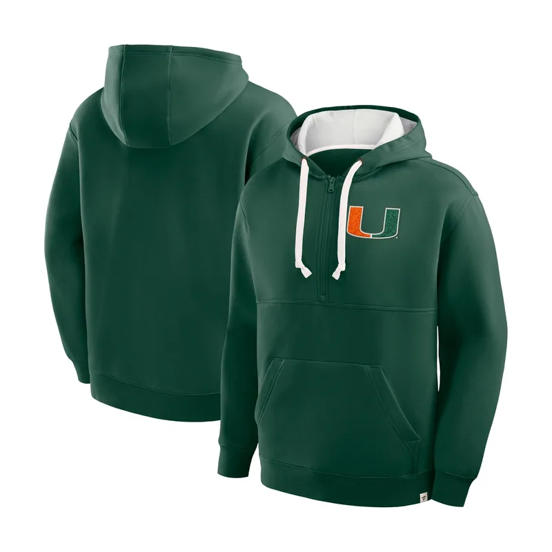 Sudadera con capucha Green Miami Hurricanes Hometown Premium Rise and Conquer con media cremallera para hombre