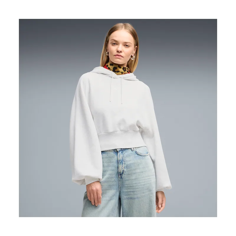 Sudadera con capucha Essentials Cropped Balloon Sleeve para mujer 636671