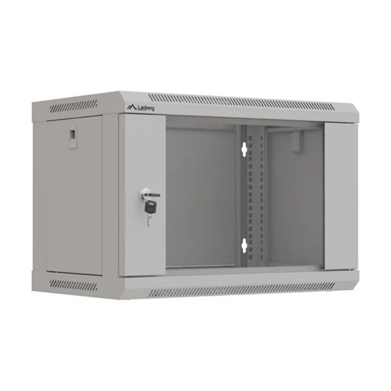 Armario Mural Rack 19" 6U 540X350 Flat Pack Gris Puerta Cristal