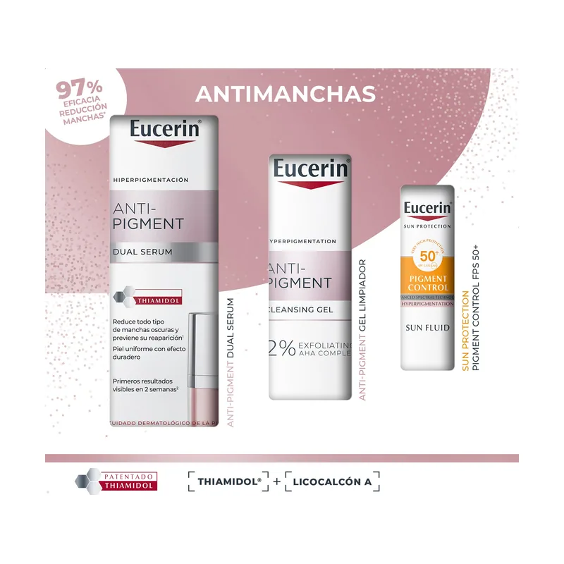 Eucerin Pack Anti-Pigment Serum 30ml + Gel Limpiador 20ml + Mini Pigment 7ml