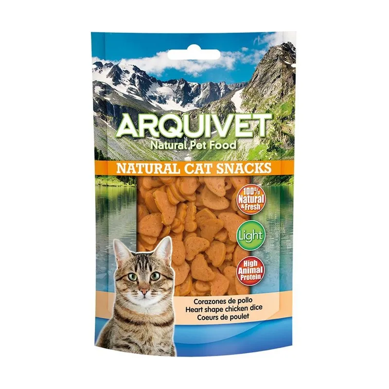 Snack Natural para Gatos Corazones de Pollo 65 GR