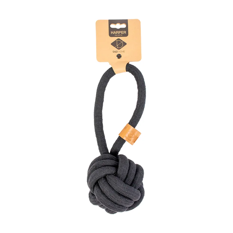 Harper Pelota con Lazo Negra para Perros 22x8 cm