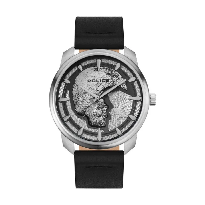 Analógico Modelo BLEDER 3H Silver DIAL Black Strap. Marca