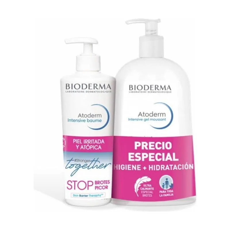 Bioderma Pack Atoderm Intensive Baume 500ml + Gel Moussant 1l