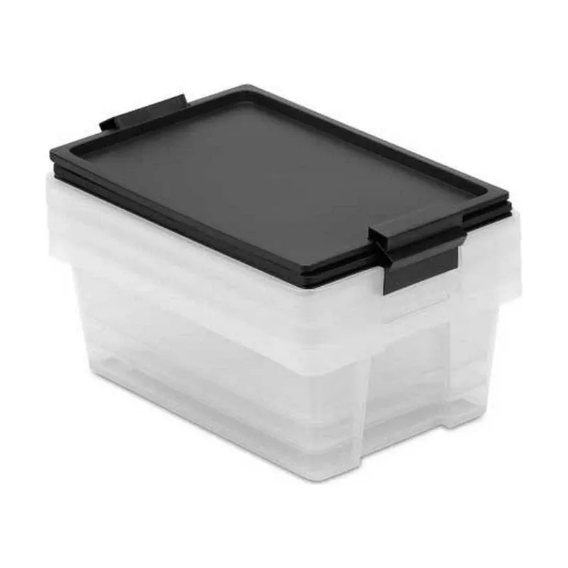 Caja De Almacenamiento Multiusos 7l 3 uds Transparente/Negro