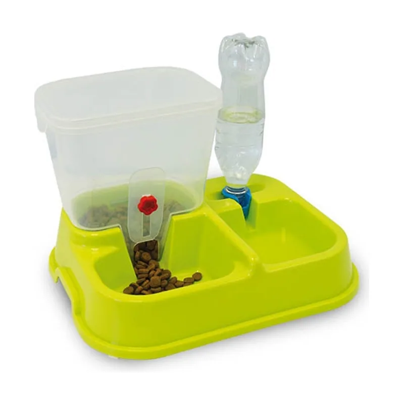 Comedero y bebedero dispensador para perros y gatos