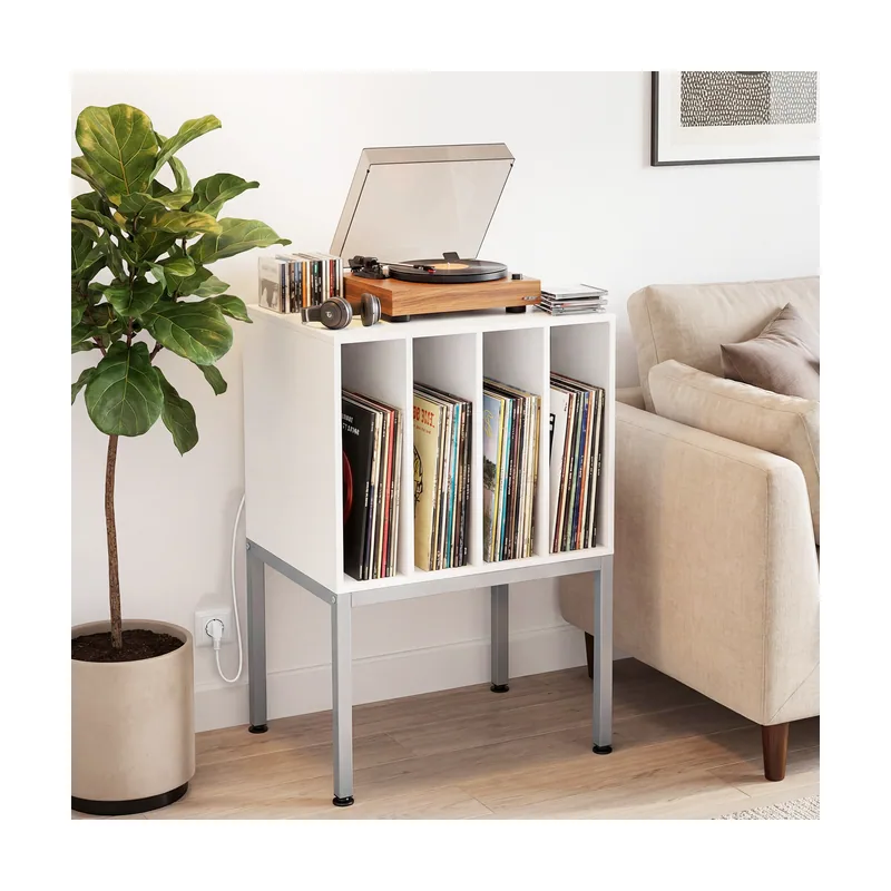 Mueble para Discos de Vinilo con Toma de Corriente USB