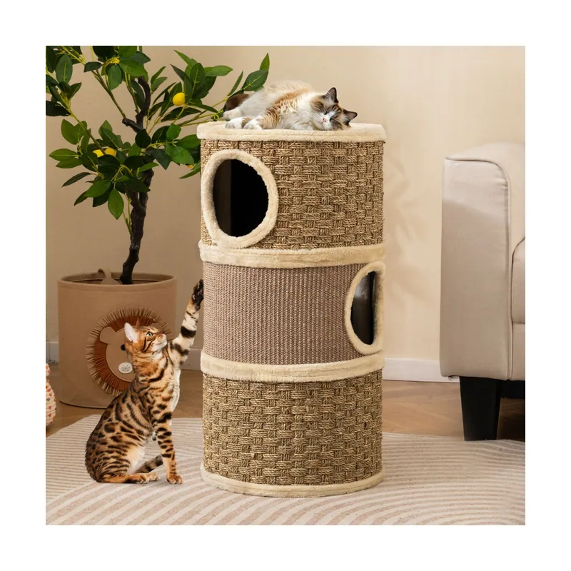 Condo para Gatos de 3 Pisos Refugio Multi-Nivel de 70 cm