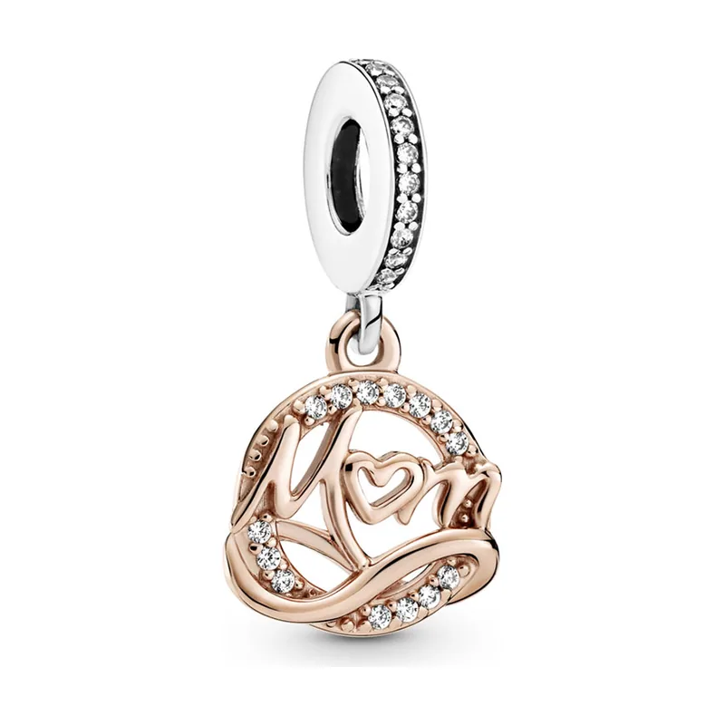 Dia de la Madre Charm Colgante en Rose y Plata de Ley Madre 789374C01