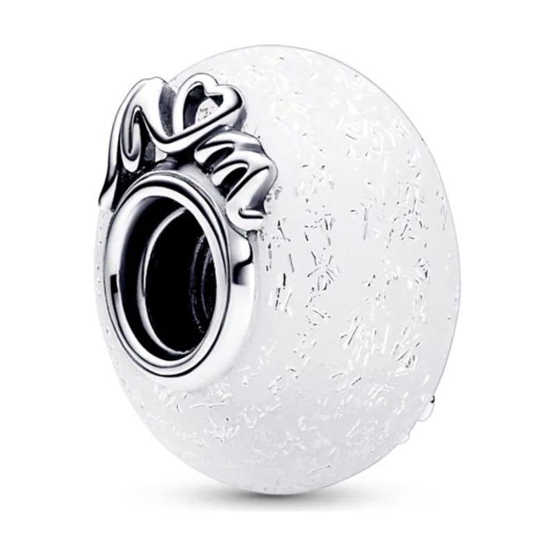 Charm de Cristal de Murano Blanco Brillante Amor & Mamá 792655C00
