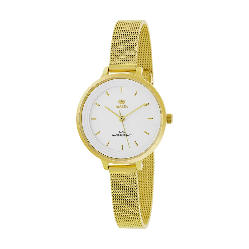 Reloj de mujer con malla milanesa en acero dorada B41198/13