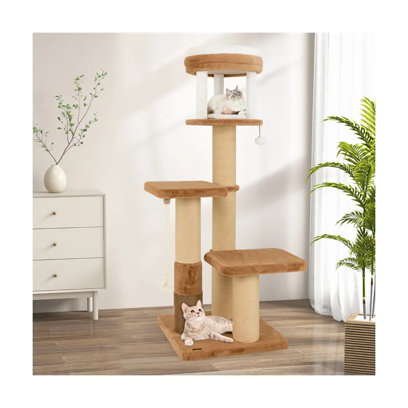 Árbol para Gatos de Interior Torre para Gatitos 164 cm Percha Acolchonada Cama