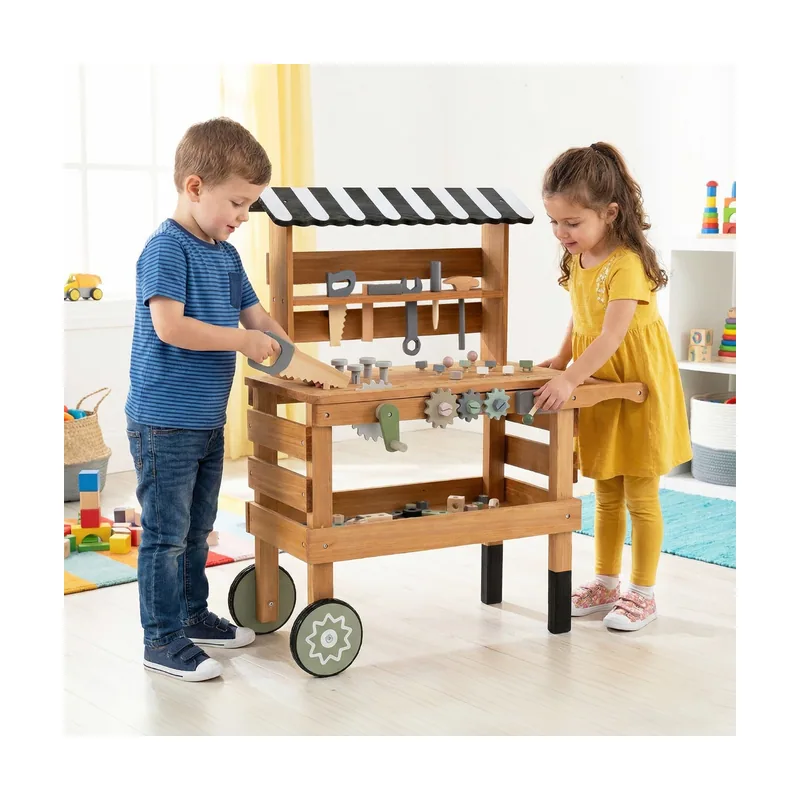 Juego de Herramientas 2 en 1 de Madera para Niños