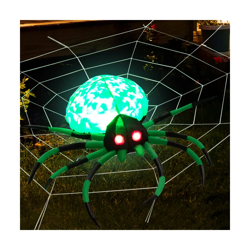 Araña Inflable de Halloween con Telaraña Araña Hinchable Aterradora