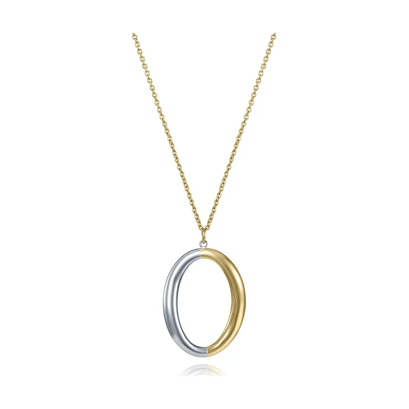 Collar bitono de acero e Ip dorado con colgante 15225C01012