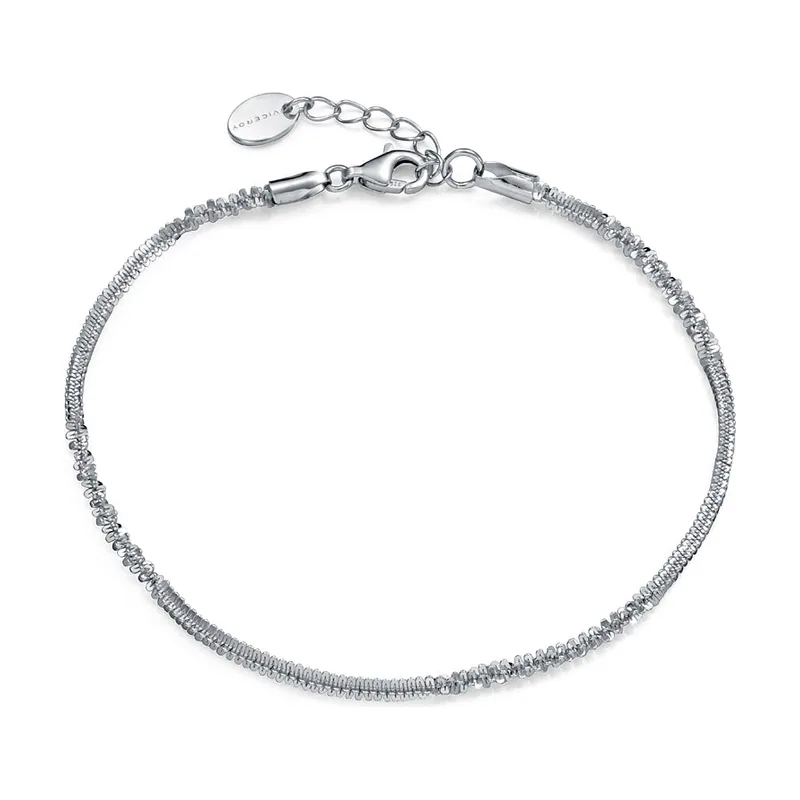Pulsera de cadena de plata de primera ley con baño de rodio 13278P000-00