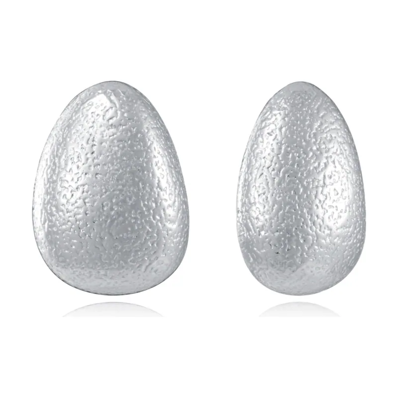 Pendientes de acero chapado en plata 999 +E-COATING con volumen, colección Laura Escanes 14459E01000