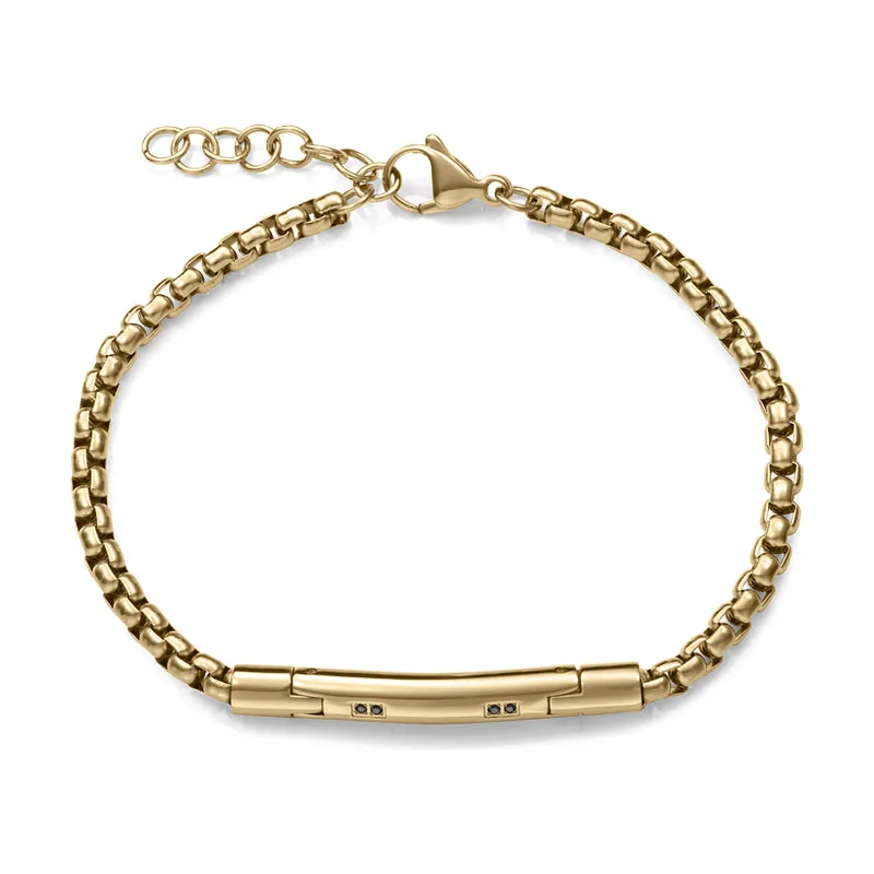 Pulsera de acero Ip dorado cadena 15219P01012